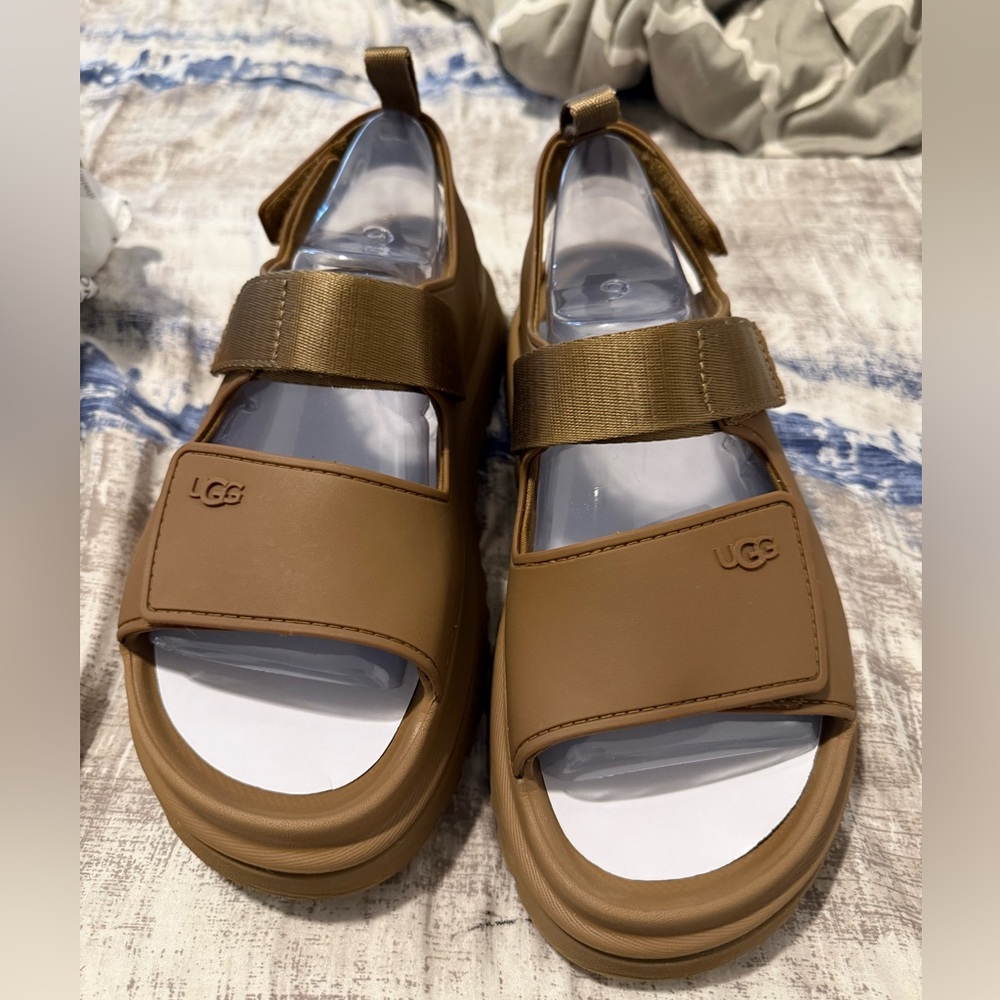 UGG Tan Goldenglow Platform Sandals with Chunky Design (sold)